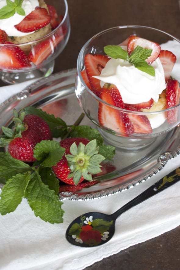 Bourbon Mint Julep Strawberry Shortcake with Mascarpone Topping
