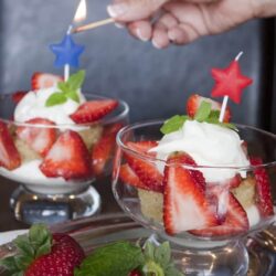 Strawberry Shortcake Mint Julep made for the 4th of July