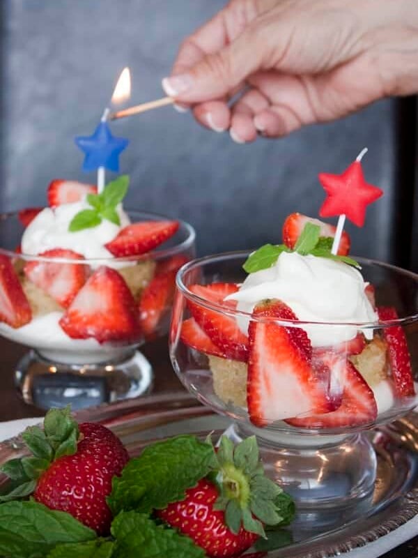 Strawberry Shortcake Mint Julep made for the 4th of July