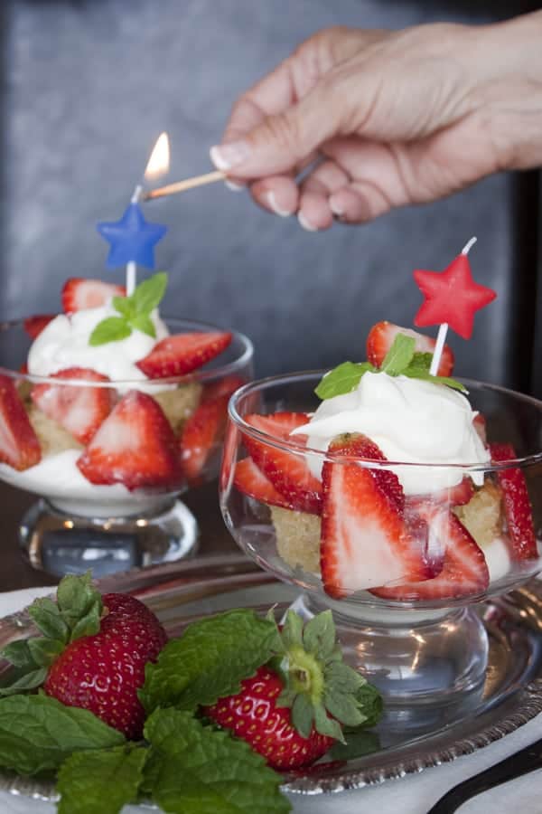 Bourbon Mint Julep Strawberry Shortcake with Mascarpone Topping