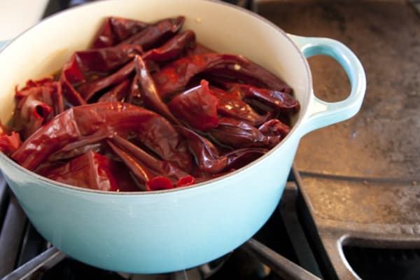 simmering red chile