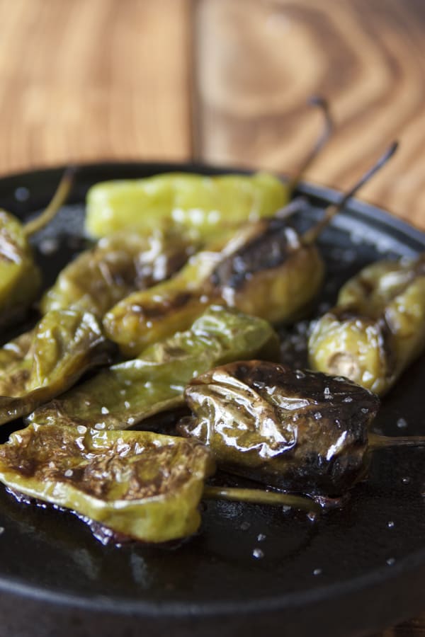 chiles toreados padron peppers with sea salt