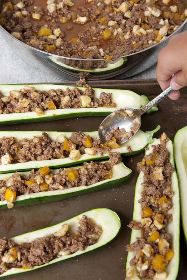 ground beef zucchini boats