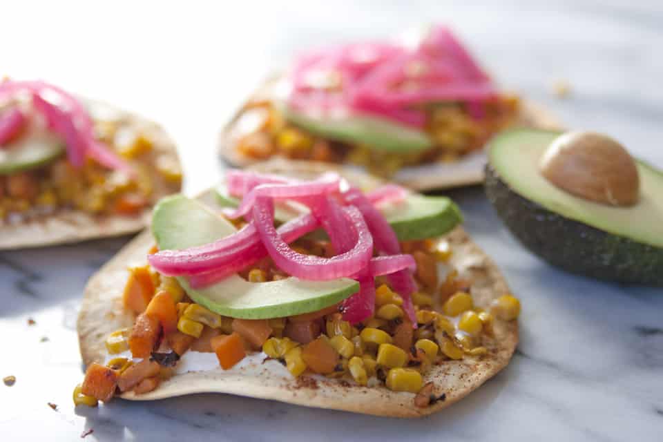 Fall vegeterian tostadas