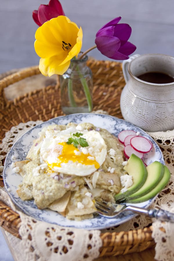 Roasted Green Chile Chilaquiles - vertical