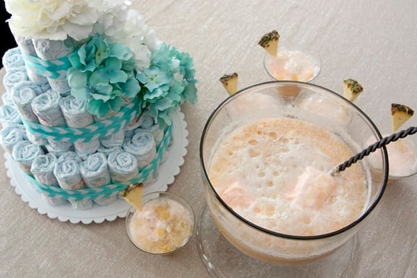 baby shower drink and decor