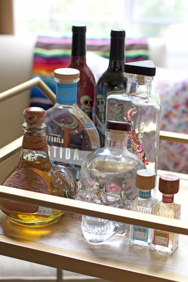 tequila mexican bar cart