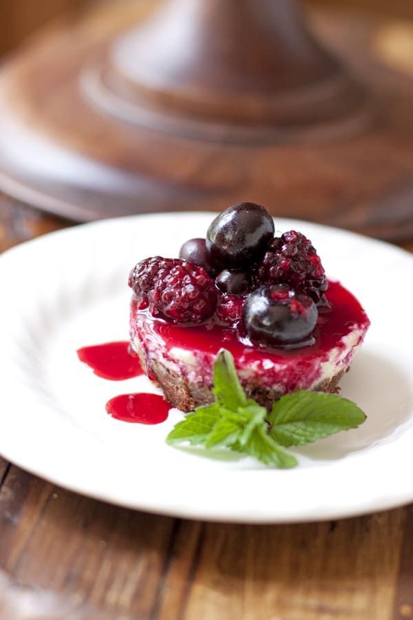 Mini Berry Goat Cheese Cakes