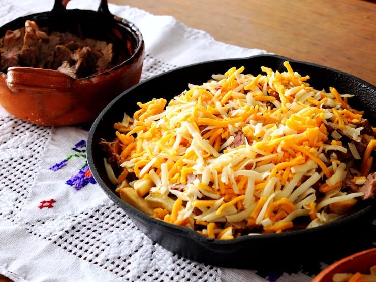 Carne Asada fries loaded with cheese