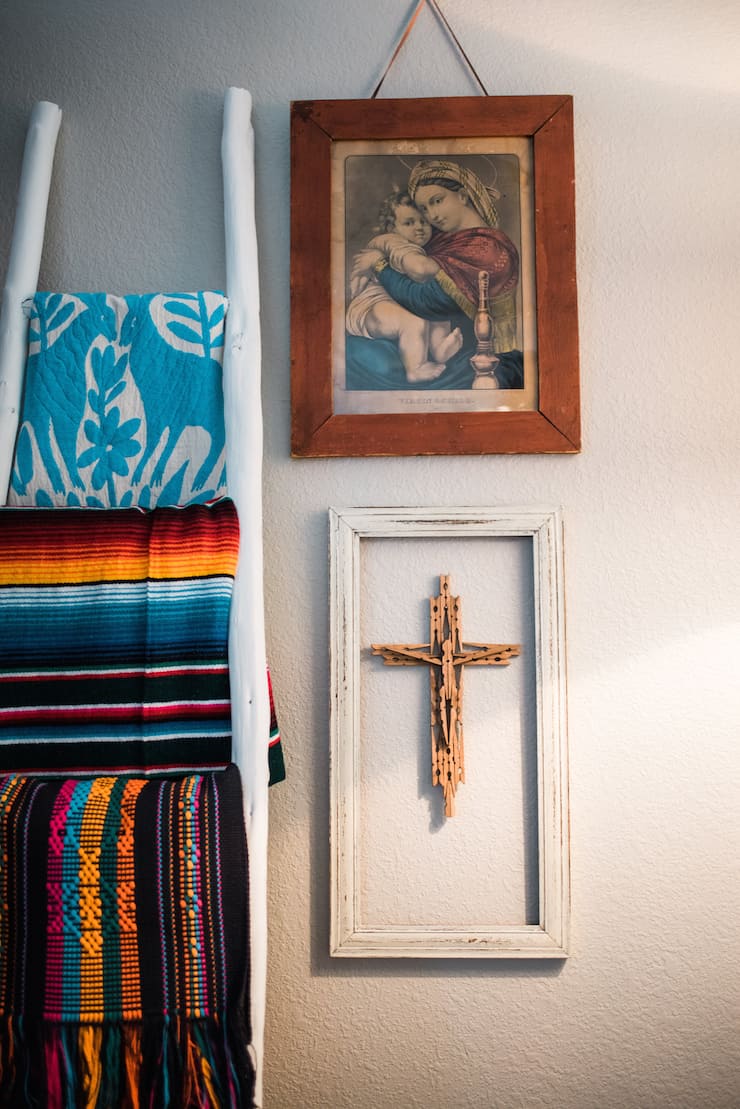 Mexican DIY clothespin cross