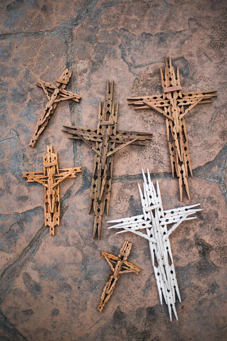 Wooden Clothespin Cross - Muy Bueno