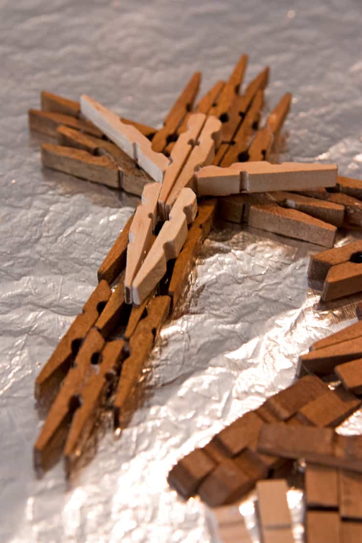 Wooden Clothespin Cross
