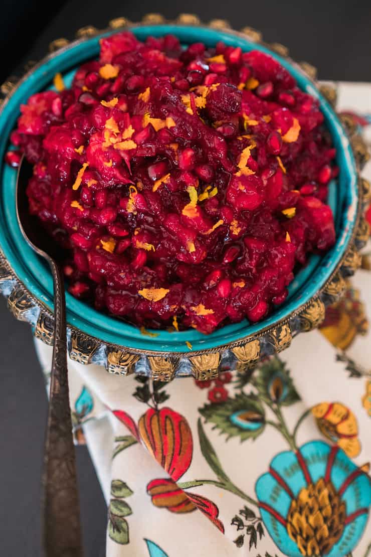 Cranberry Sauce With Orange Juice & Pomegranate Seeds