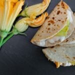 overhead shot of quesadillas de flor de calabaza