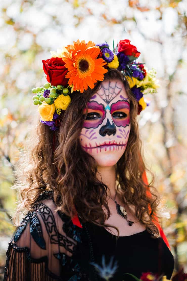 Blue Flower Crown Headband Frida Kahlo Costume Day of the Dead