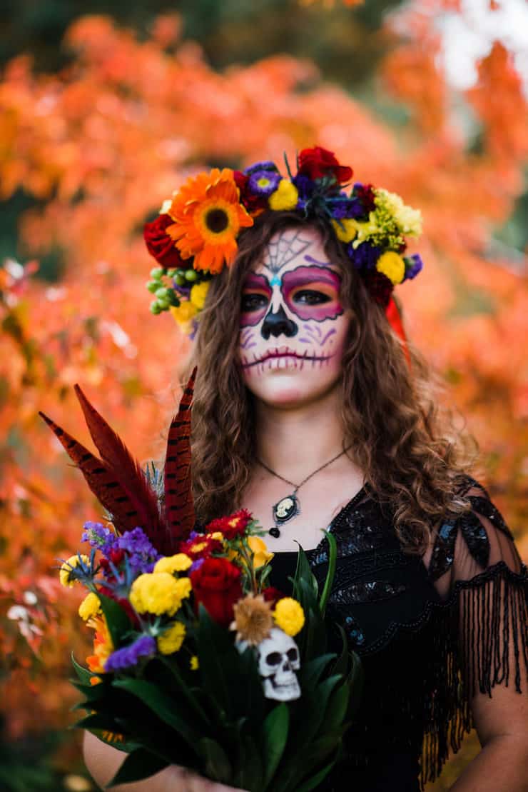 Blue Flower Crown Headband Frida Kahlo Costume Day of the Dead