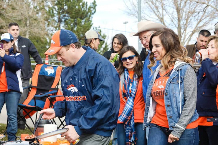 Jared Polis Governor for Colorado Denver Broncos tailgate with Yvette Marquez