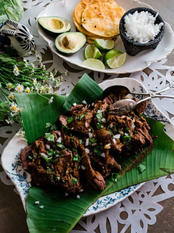 Slow Cooker Lamb Barbacoa served and ready for the dinner