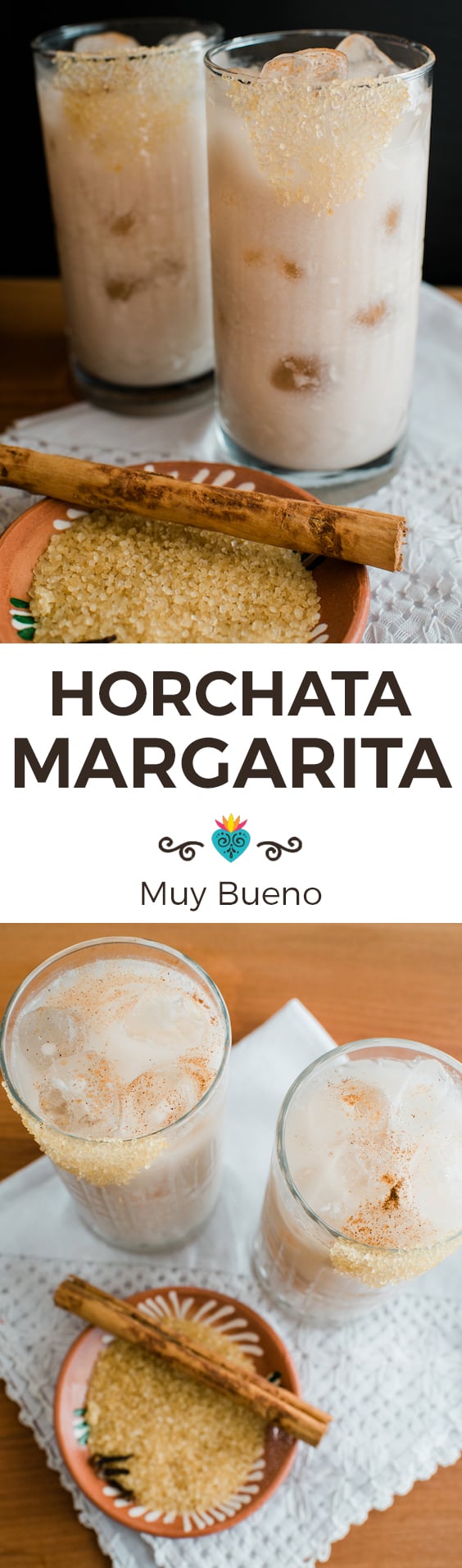 Horchata Magarita vertical collage with text overlay