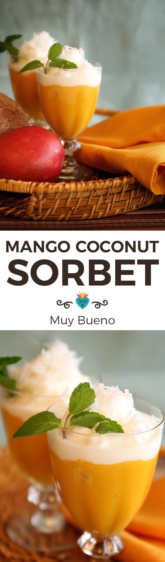 Mango Coconut Sorbet collage with text overlay