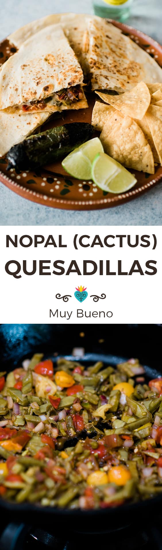Cactus Nopal Quesadillas collage with text overlay