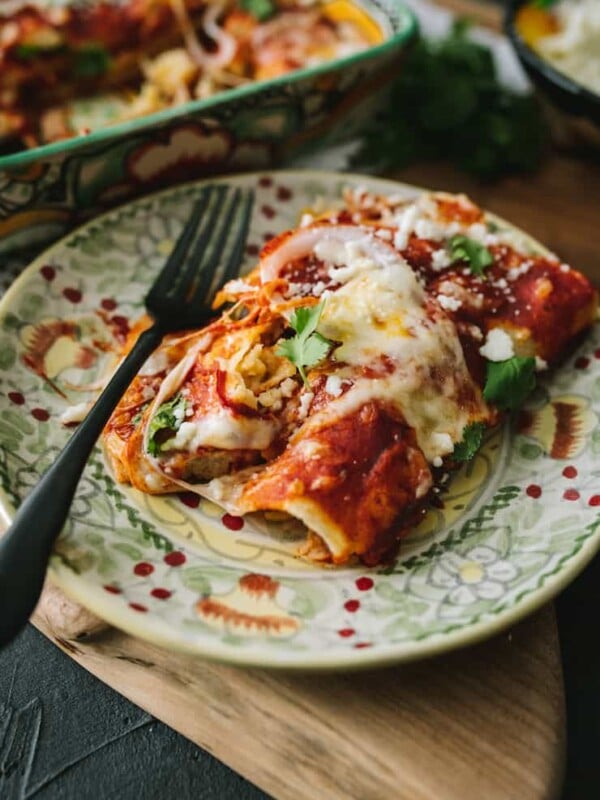 black bean and rice enchiladas