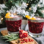 Christmas Pomegranate Margarita served in two glasses