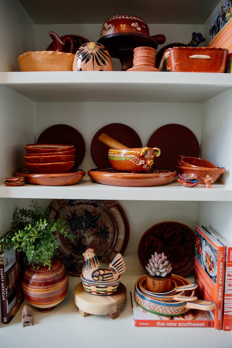 Double-Duty Office Studio and Dining Room Mexican pottery 