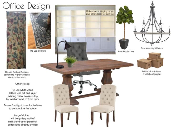 Double-Duty Office Studio and Dining Room office design mood board