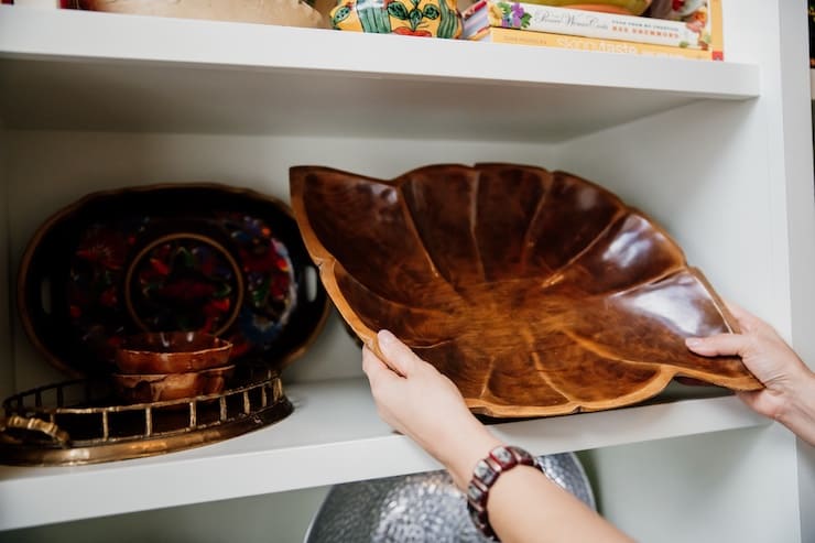 Double-Duty Office Studio and Dining Room batea wood bowl platters