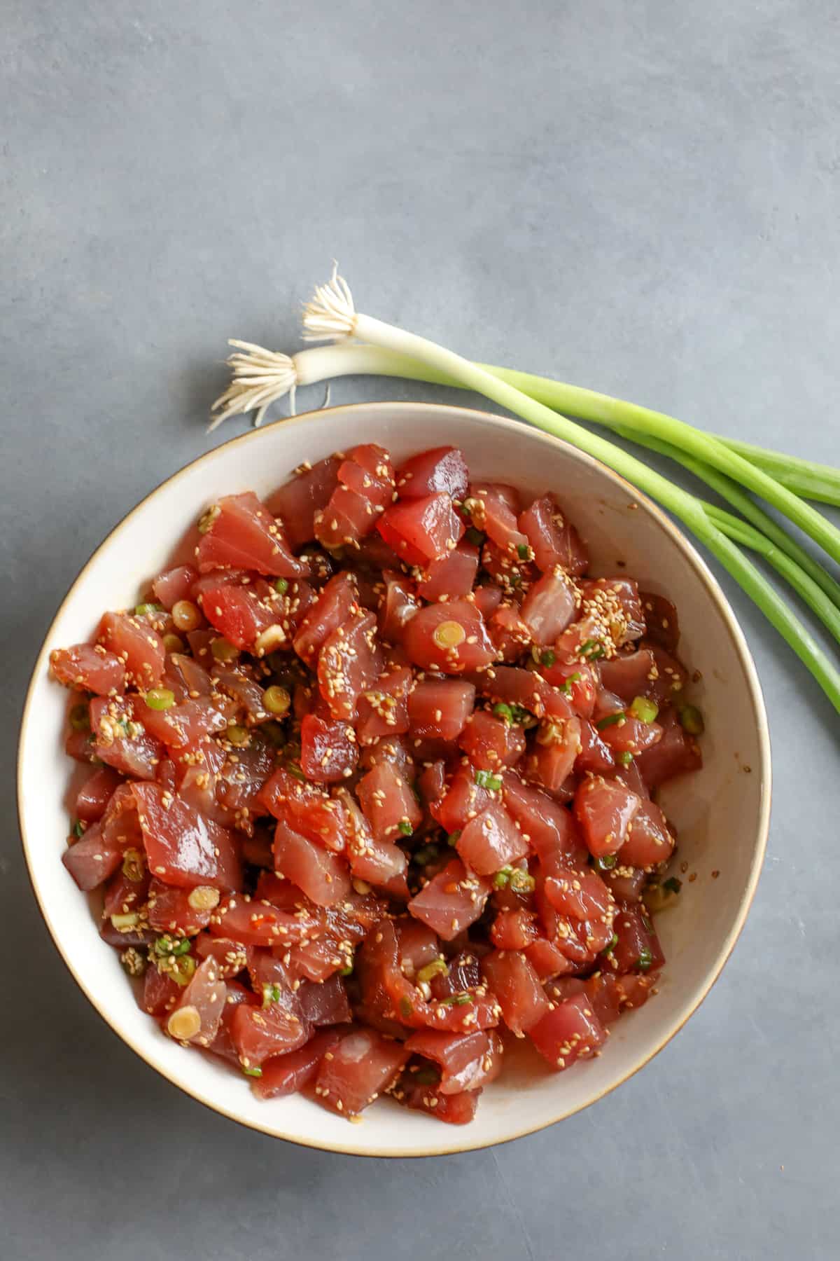 Red's Favorite Spicy Tuna Poke Bowls. - Half Baked Harvest