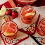 summer sweet strawberry tea in mason jars