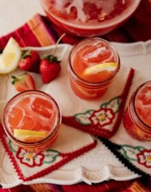summer sweet strawberry tea in mason jars