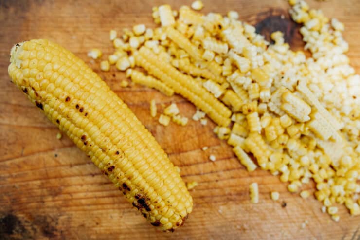 strip kernels from corn on the cob.