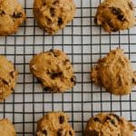 pumpkin cookies on a cooling rack.
